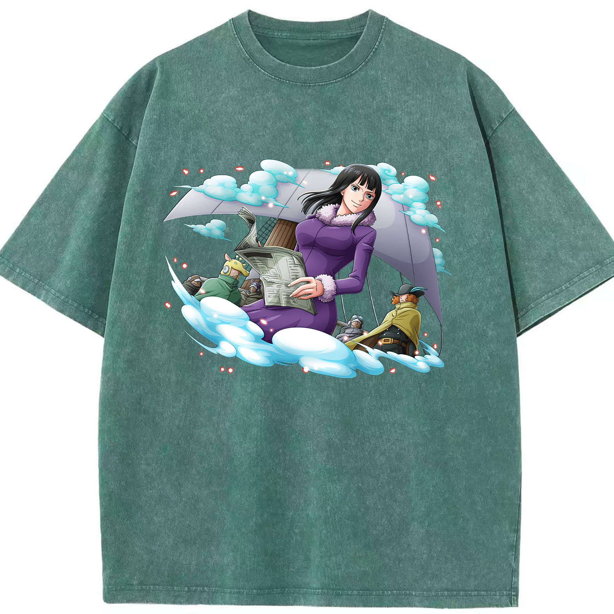 ワンピース ニコ・ロビン ONE PIECE Nico Robin 綿100% ヴィンテージ風 半袖Tシャツ（フロントプリント）